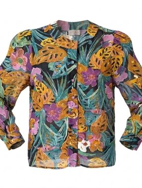 ✨Host Pick ✨ Vintage VI Petite Floral Women's Long Sleeve Shirt Size M